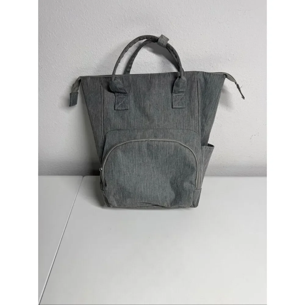 Enfamil Mini Diaper Bag Backpack Gray Small Baby Organizer Compact Travel Bag